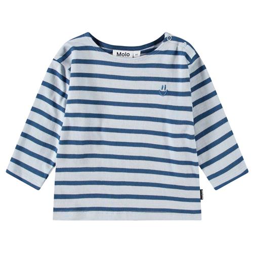 Se Molo Edarko Long-Sleeved T-Shirt Lagoa Stripe | Blå | 80 cm ved Babyshop