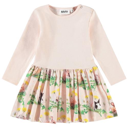 Molo Carel Long-Sleeved Dress Bunnies United | Lyserød | 62 cm