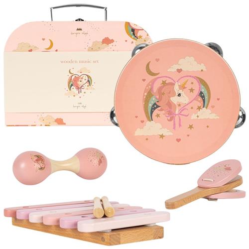 Se Konges Sløjd Wooden Music Set Rainbow Mix | Beige | 01 ved Babyshop