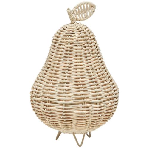 OYOY Pære Rattan Night Light | Hvid | 0