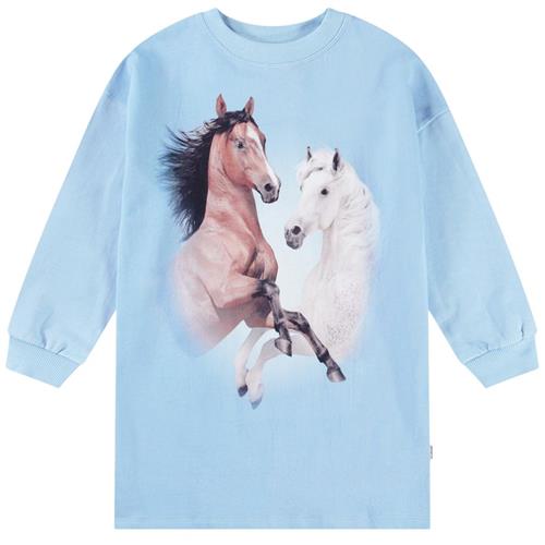 Molo Cyrella Long-Sleeved Dress Bleu Horses | Blå | 98/104 cm