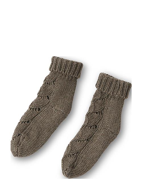 That's Mine Ardette Knitted Pointelle Socks 17-18 That's Mine Brown