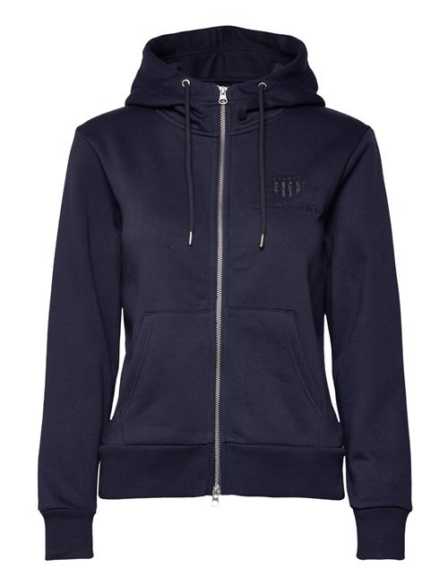 GANT Reg Tonal Shield Zip Hoodie GANT Navy