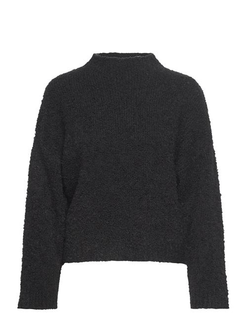 Msjosette High Neck Cropped Knit Pu Minus Black