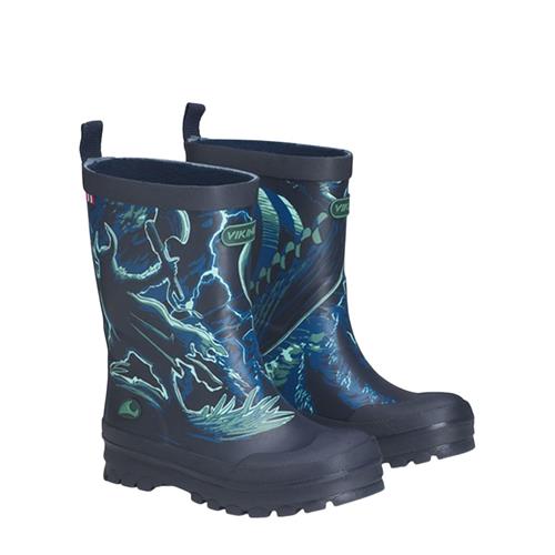 Viking Jolly Print Gummistøvle Navy Bluegreen | Marine blå | 26 EU