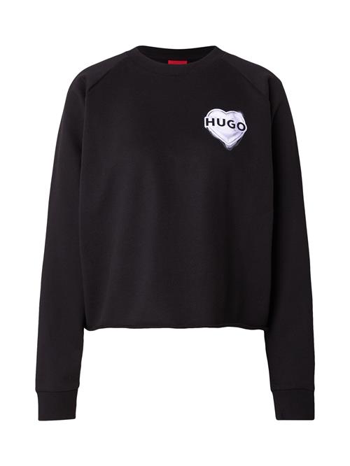 Se HUGO Sweatshirt 'Darace'  sort / sølv ved About You