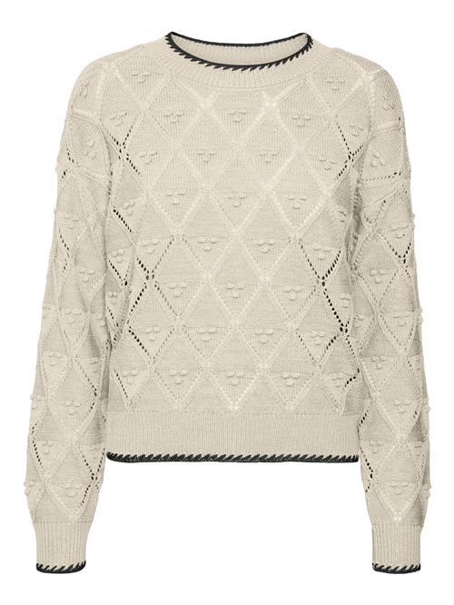 VERO MODA Pullover 'VMJULIAN'  ecru / sort