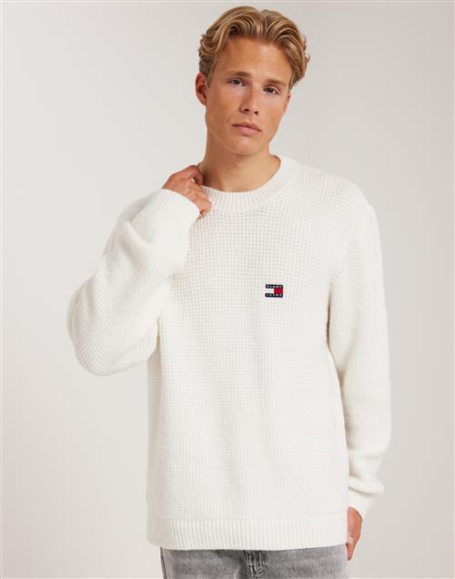 Tommy Jeans Tjm Reg Waffle Sweater Sweatshirts Hvid