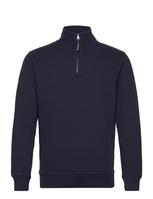 GANT Waffle Texture Half Zip GANT Navy