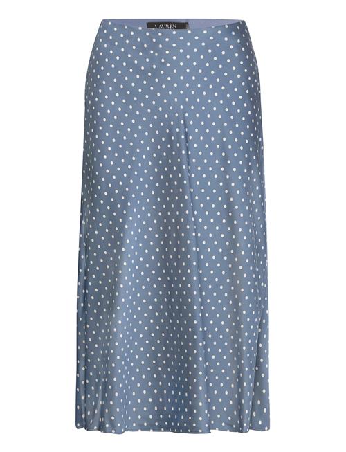 Lauren Ralph Lauren Polka-Dot Satin Charmeuse Midi Skirt Lauren Ralph Lauren Blue