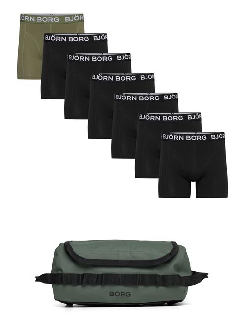 Björn Borg Cotton Stretch Boxer + Wash Bag 7P Björn Borg Black