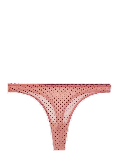 Lace Satin Thong Understatement Underwear Pink