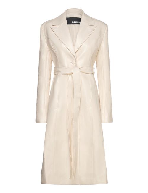 ROTATE Birger Christensen Textured A-Line Coat ROTATE Birger Christensen Cream