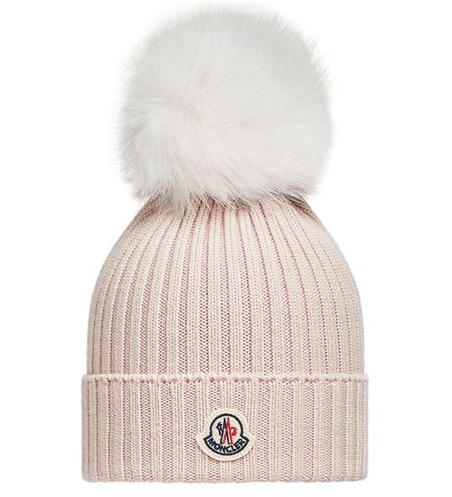 Moncler Hue - Uld - Rosa m. Pelskvast