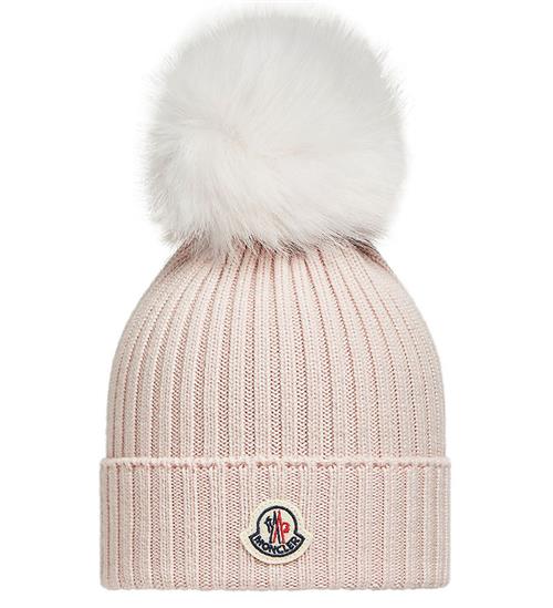 Moncler Hue - Uld - Rosa m. Pelskvast