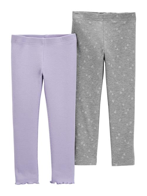 Carter's Leggings  grå-meleret / lavendel / sølv