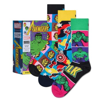 Happy socks Strømper 3P Marvel Avengers Gift Set Flerfarvet bomuld Str 41/46