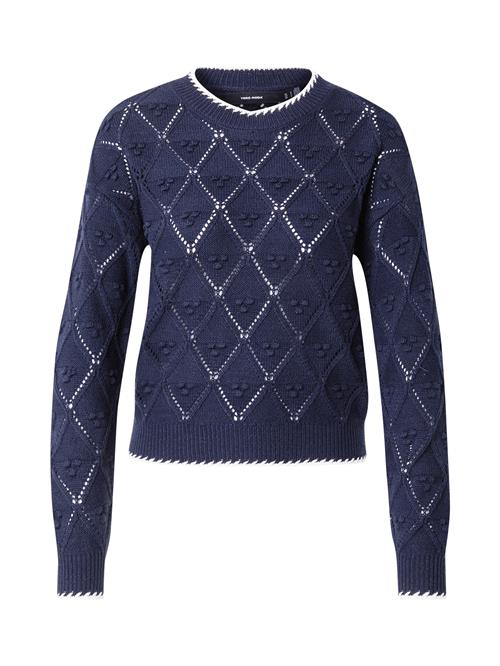 VERO MODA Pullover 'VMJULIAN'  mørkeblå / hvid-meleret