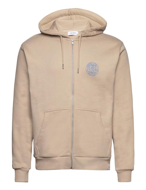 Les Deux Globe Zipper Hoodie Les Deux Beige