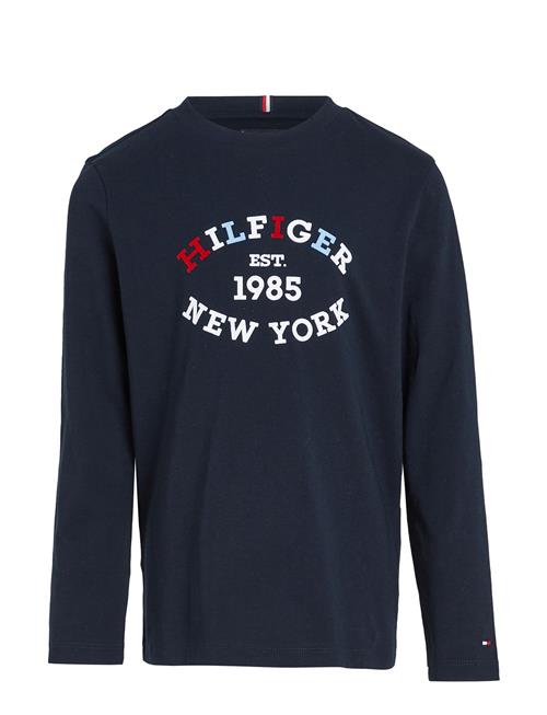 Tommy Hilfiger Monotype Flock Regular Tee Ls Tommy Hilfiger Navy