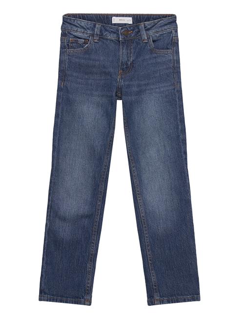 Straight Jeans With Turn-Up Mango Blue