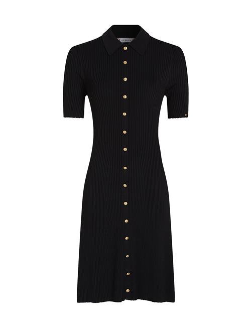 Gold Button Herit Ss Polo Dress Tommy Hilfiger Black