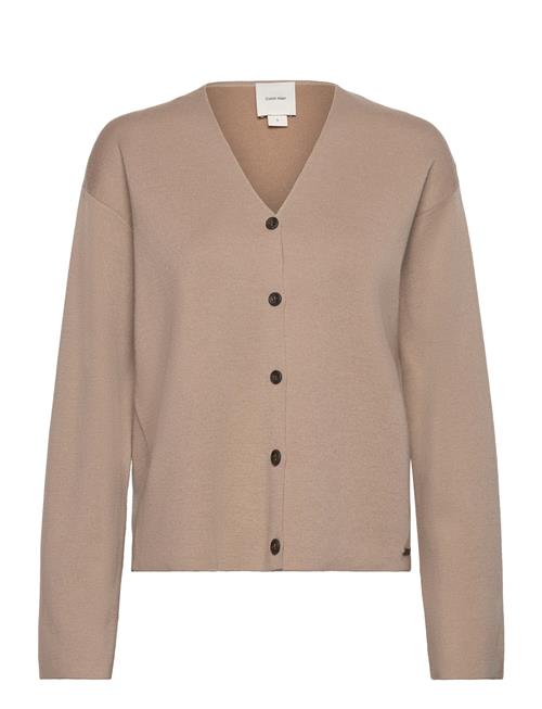 Calvin Klein Df Wool Blend V-Neck Cardigan Calvin Klein Beige