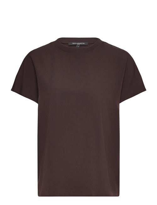 Crepe Light Crew Neck Top French Connection Brown