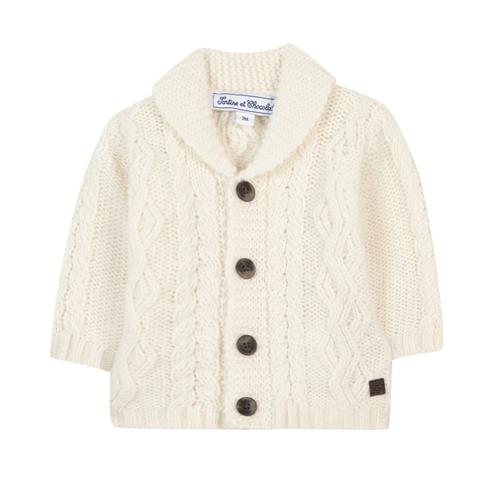 Tartine et Chocolat Cardigan i uldstrik, cremefarvet |  | 4 years