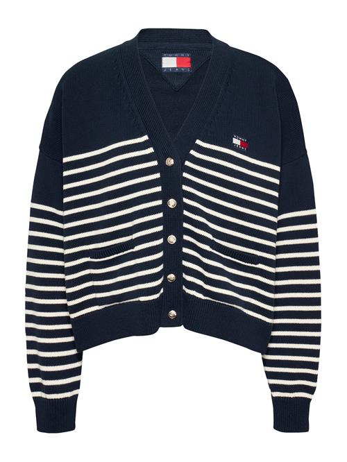 Tommy Jeans Cardigan 'CABLE'  blå / hvid