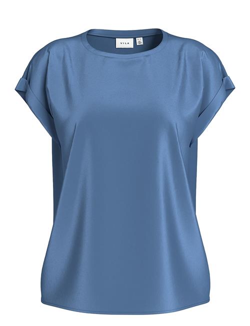 Viellette S/S Satin Top - Noos Vila Blue