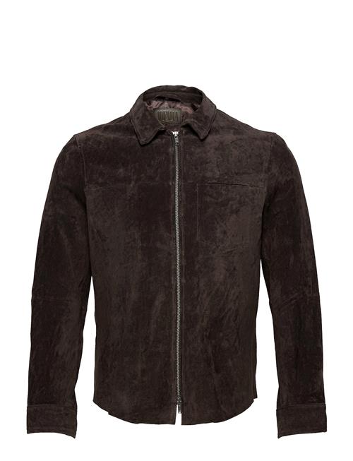 Clark Zipped Suede Shirt Jacke Jofama Brown