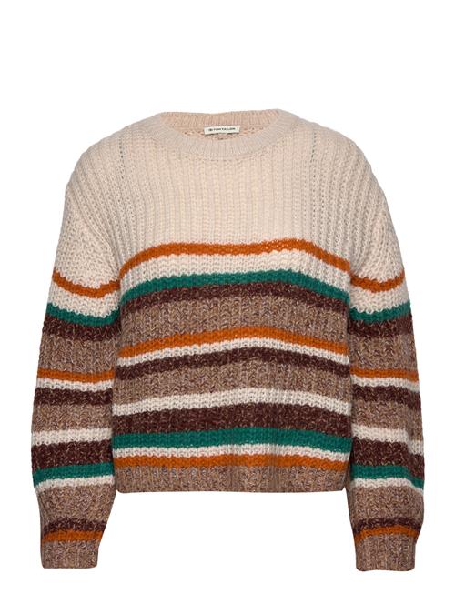 Knit Colored Stripe Pullover Tom Tailor Beige