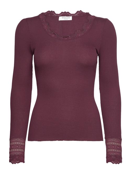 Rosemunde Rwbenita Ls O-Neck Lace T-Shirt Rosemunde Burgundy