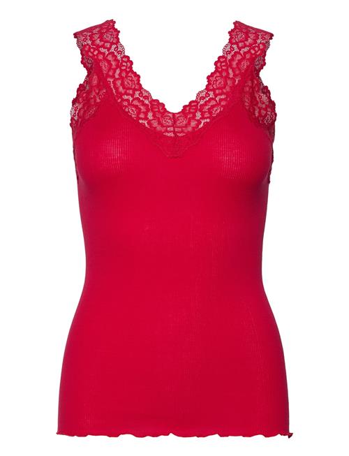 Rwbernadine Organic Sl Lace Top Rosemunde Red