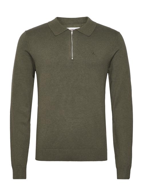 Lindbergh Ecovero L/S Zip Polo Lindbergh Khaki