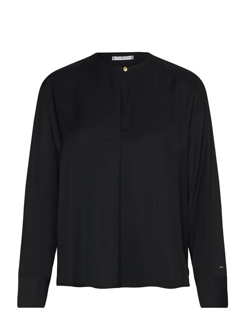 Fluid Viscose V-Neck Rlxd Blouse Tommy Hilfiger Black