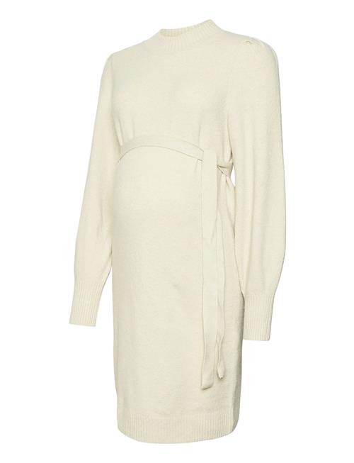 Mlraquel L/S Roll Neck Knit Abk Dress Mamalicious Beige