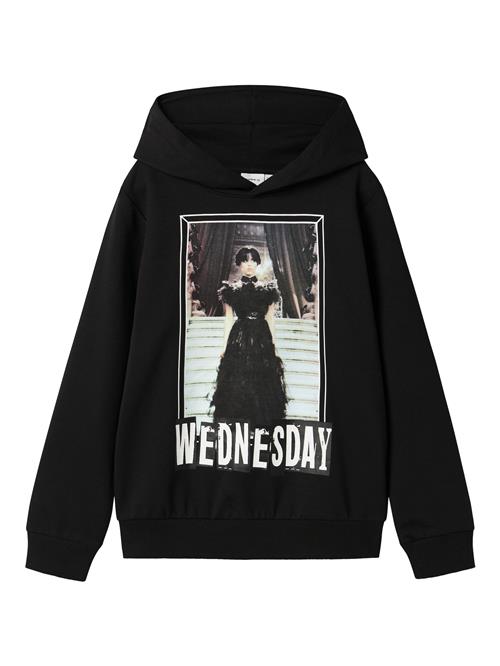Se NAME IT Sweatshirt 'Jida Wednesday'  beige / lilla / sort ved About You