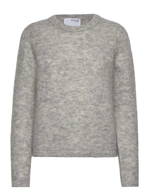 Selected Femme Slflive Ls Knit O-Neck Selected Femme Grey