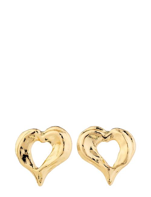 Pilgrim Tide Recycled Heart Earrings Pilgrim Gold