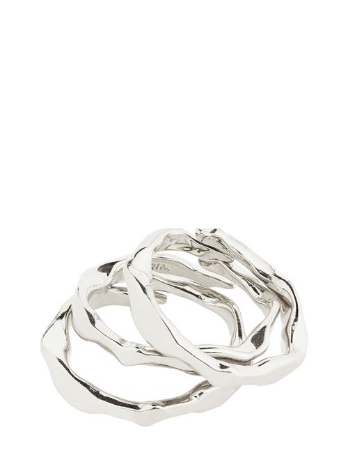 Pilgrim Wyatt Recycled Rings, 3 In A Set Pilgrim Silver