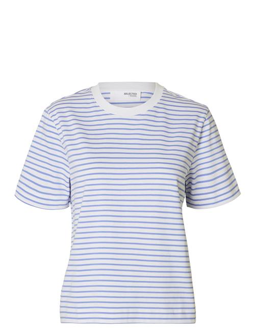 Selected Femme Slfessential Ss Striped Boxy Tee Noos Selected Femme Blue