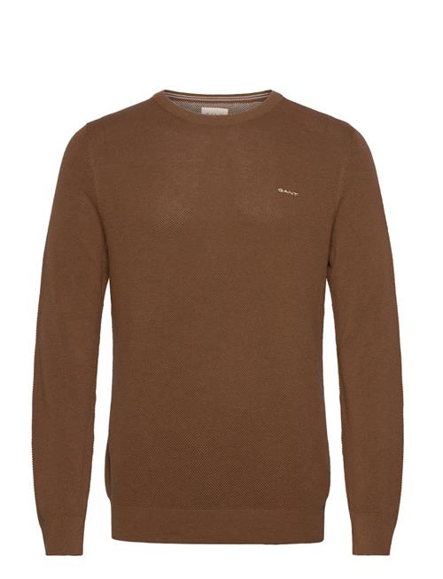 Cotton Pique C-Neck GANT Brown