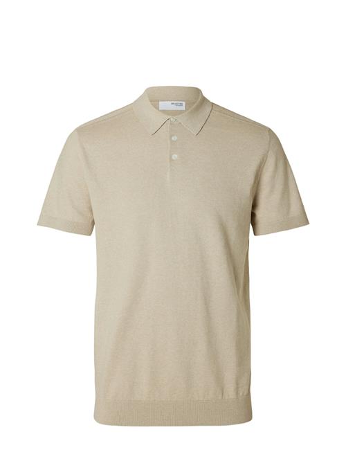 Selected Homme Slhberg Ss Knit Polo Noos Selected Homme Cream