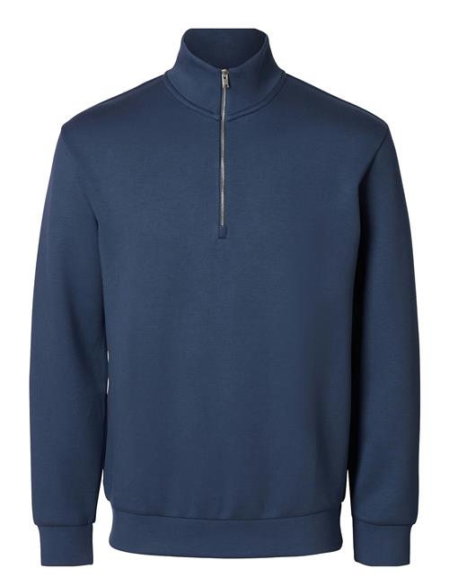 Slhemanuel Soft Zip High Neck Sweat Noos Selected Navy