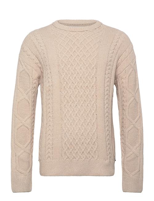 Round Neck Extra Dropped Shoulder Chenille Cable Sweater Scotch & Soda Beige