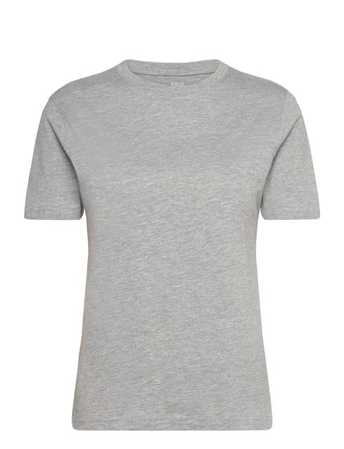 Mango Short-Sleeved Cotton T-Shirt Mango Grey