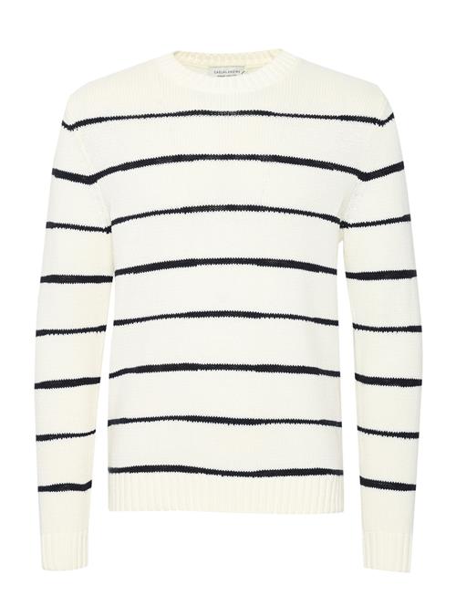 Casual Friday Cfkarl Uneven Striped Knit Casual Friday White