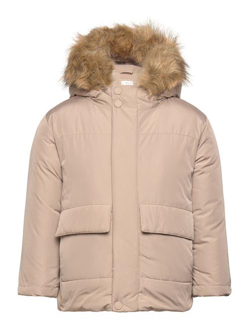 Fleece-Lined Quilted Anorak Mango Beige